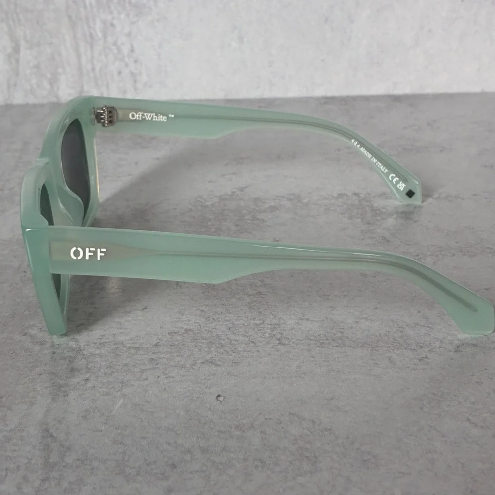 Off-White Valdez Sunglasses Sage Green Dark Grey Lens OERI13X 5307 NWT